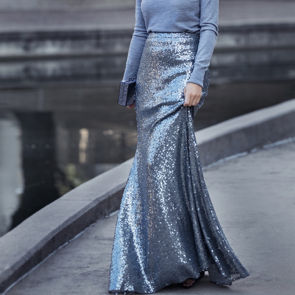 Sparkly Sequin Fit and Flare Skirt by Love Tanya